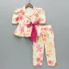 Clearance Puff Sleeves Printed Top And Dual Pocket Detail Pant Dresses & Sets | Sets