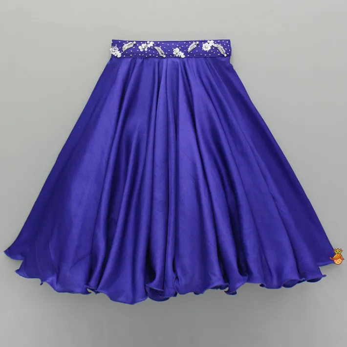 Online Purple Beaded Sequin Embellished Top With Flared Lehenga Ethnic Wear | Lehengas & Ghagras
