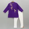 Online Purple Bird Embroidered Kurta And Pyjama BOY Indian Ethnic Wear | Ethnic Sets