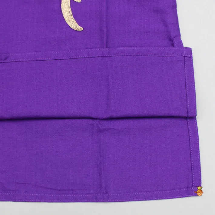 Online Purple Bird Embroidered Kurta And Pyjama BOY Indian Ethnic Wear | Ethnic Sets