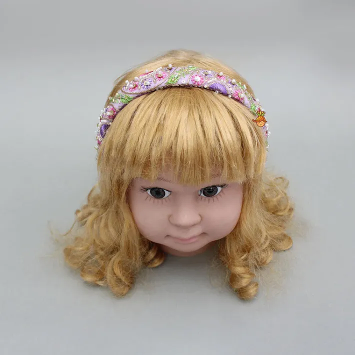Clearance Purple Embroidered And Embellished Hairband Hair Accessories | Hair Bands