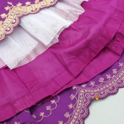 Discount Purple Embroidered Front Overlap Top With Lehenga And Dupatta Ethnic Wear | Lehengas & Ghagras