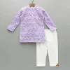 Clearance Purple Embroidered Kurta And Pyjama BOY Indian Ethnic Wear | Ethnic Sets