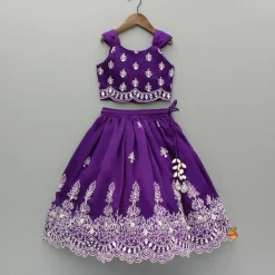 Outlet Purple Embroidered Top And Lehenga Ethnic Wear | Lehengas & Ghagras