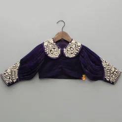 New Purple Embroidered Top And Lehenga With Pouch And Dupatta Ethnic Wear | Lehengas & Ghagras
