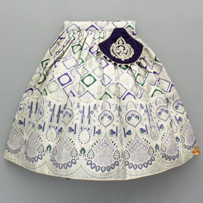 New Purple Embroidered Top And Lehenga With Pouch And Dupatta Ethnic Wear | Lehengas & Ghagras
