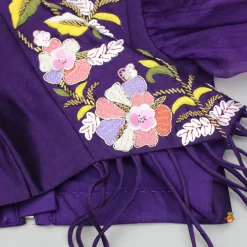 Fashion Purple Embroidered Top And Flared Palazzo Ethnic Wear | Palazzos & Shararas