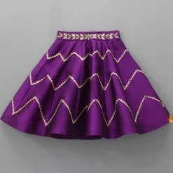 Online Purple Embroidered Top And Lehenga With Matching Net Dupatta Ethnic Wear | Lehengas & Ghagras