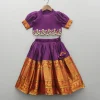 Clearance Purple Floral Embroidered Top And Pleated Lehenga Ethnic Wear | Lehengas & Ghagras