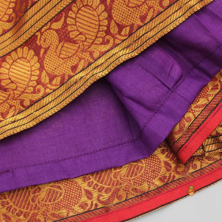 Clearance Purple Floral Embroidered Top And Pleated Lehenga Ethnic Wear | Lehengas & Ghagras