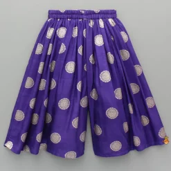 New Purple Gota Work Embroidered Stylish Flared Top With Palazzo Ethnic Wear | Palazzos & Shararas