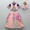 Clearance Purple Gota Work Top And Dual Tone Embroidered Lehenga With Dupatta Ethnic Wear | Lehengas & Ghagras
