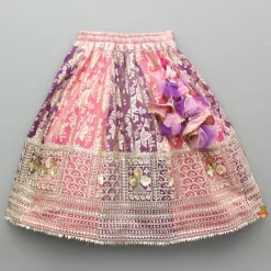 Clearance Purple Gota Work Top And Dual Tone Embroidered Lehenga With Dupatta Ethnic Wear | Lehengas & Ghagras