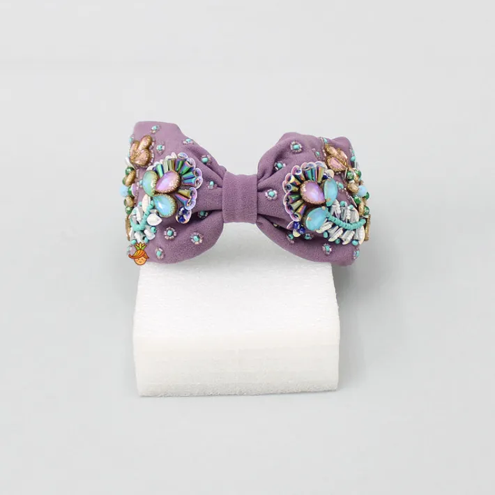 New Purple Hand Embroidered Hair Band Hair Accessories | Hair Bands