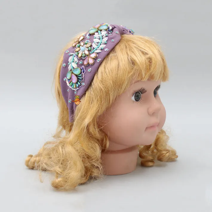 New Purple Hand Embroidered Hair Band Hair Accessories | Hair Bands