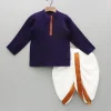 Hot Purple Kurta And White Dhoti BOY Twinning Sets | Indian Ethnic Wear