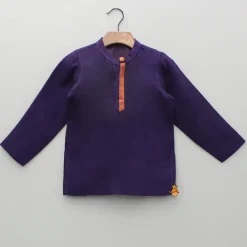 Hot Purple Kurta And White Dhoti BOY Twinning Sets | Indian Ethnic Wear