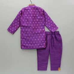 Hot Purple Kurta With Zari Work And Pant BOY Indian Ethnic Wear | Ethnic Sets