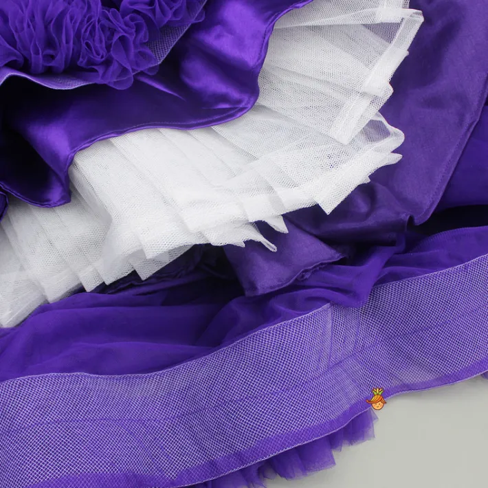Hot Purple One Shoulder High Low Dress With Matching Head Band And Detachable Bow Dresses & Sets | Dresses