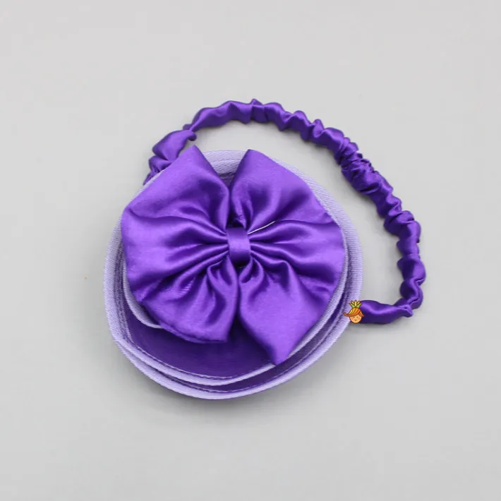 Hot Purple One Shoulder High Low Dress With Matching Head Band And Detachable Bow Dresses & Sets | Dresses