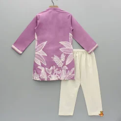 Clearance Purple Printed Kurta And Pyjama BOY Indian Ethnic Wear | Ethnic Sets