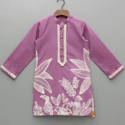 Clearance Purple Printed Kurta And Pyjama BOY Indian Ethnic Wear | Ethnic Sets