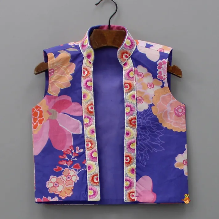 New Purple Printed Kurta With Jacket And Pyjama BOY Indian Ethnic Wear | Ethnic Sets