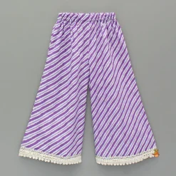 Online Purple Printed Kurti And Palazzo With Dupatta Ethnic Wear | Palazzos & Shararas