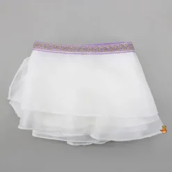 New Purple Printed Lace Detailed Top And Flap Lehenga With Ruffled Layered Dupatta Ethnic Wear | Lehengas & Ghagras