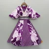 Hot Purple Stylish Printed Embellished Top And Flared Lehenga Ethnic Wear | Lehengas & Ghagras