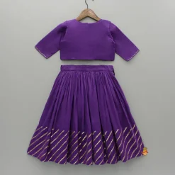 Discount Purple Top And Embroidered Jacket With Lehenga And Dupatta Ethnic Wear | Lehengas & Ghagras