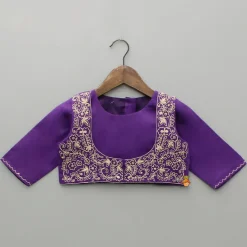 Discount Purple Top And Embroidered Jacket With Lehenga And Dupatta Ethnic Wear | Lehengas & Ghagras