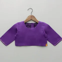 Discount Purple Top And Embroidered Jacket With Lehenga And Dupatta Ethnic Wear | Lehengas & Ghagras
