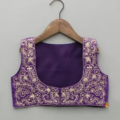 Discount Purple Top And Embroidered Jacket With Lehenga And Dupatta Ethnic Wear | Lehengas & Ghagras