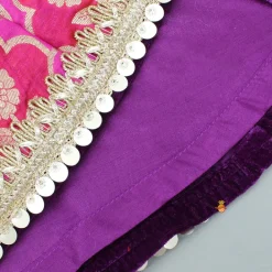 Online Purple Velvet Lace Detailed Kurti And Pant With Dupatta Ethnic Wear | Churidars & Salwars