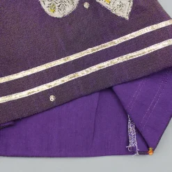 Sale Purple Yoke-Embroidered Shimmery Top And Lehenga With Dupatta Ethnic Wear | Lehengas & Ghagras