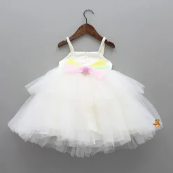 Outlet Rainbow and Pearl Detailed White Party Dress Dresses & Sets | Dresses