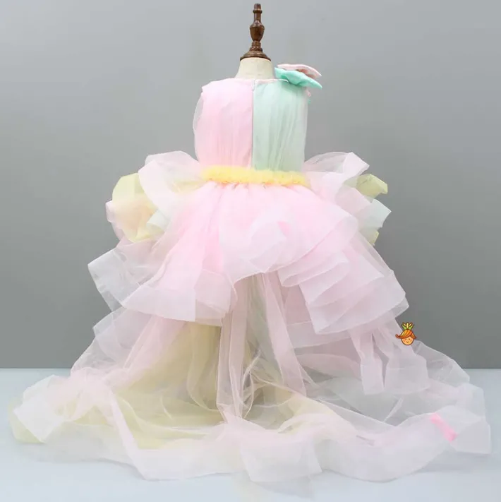 New Rainbow Shaded Stone Embellished Dress With Detachable Trail Dresses & Sets | Dresses