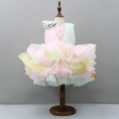 New Rainbow Shaded Stone Embellished Dress With Detachable Trail Dresses & Sets | Dresses