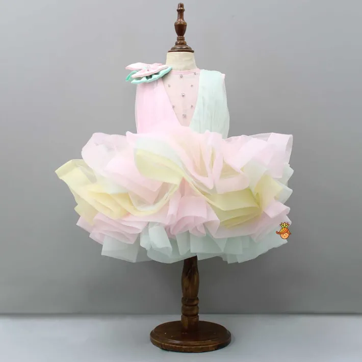 New Rainbow Shaded Stone Embellished Dress With Detachable Trail Dresses & Sets | Dresses