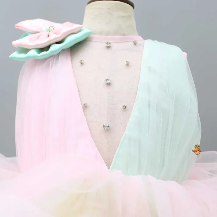 New Rainbow Shaded Stone Embellished Dress With Detachable Trail Dresses & Sets | Dresses