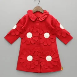Outlet Red Artificial Flowers Embellished Dress Dresses & Sets | Dresses