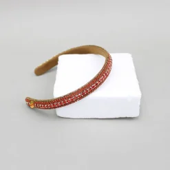 Sale Red Artificial Stones Embellished Hairband Hair Accessories | Hair Bands