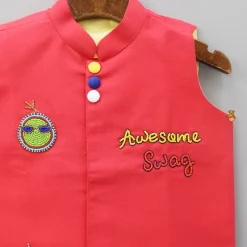 Sale Red Beads Embroidered Jacket BOY Indian Ethnic Wear | Ethnic Jackets