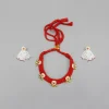 Discount Red Choker Necklace And Earrings With Elegant Embellishments Jewellery