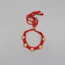 Discount Red Choker Necklace And Earrings With Elegant Embellishments Jewellery
