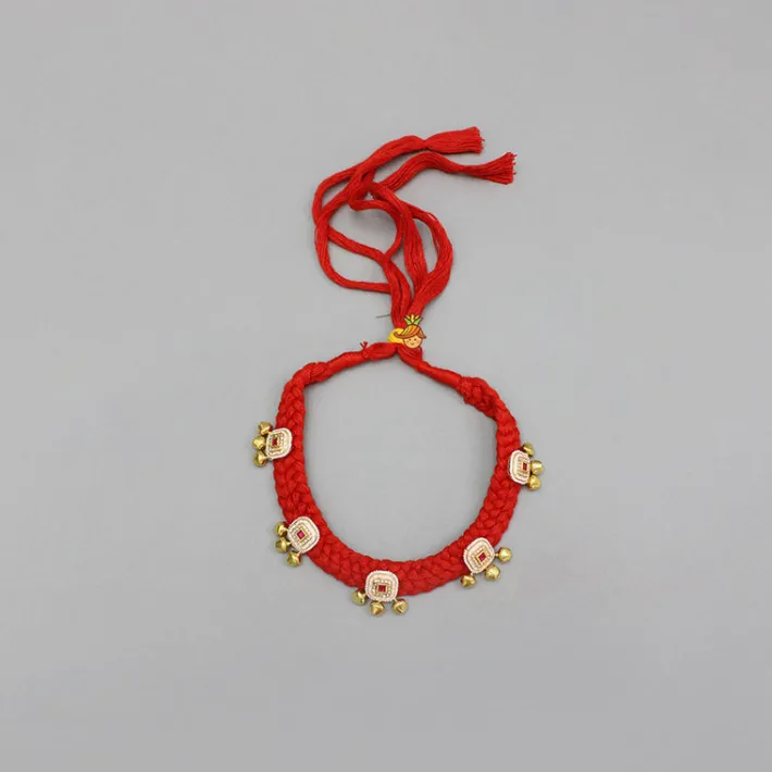Discount Red Choker Necklace And Earrings With Elegant Embellishments Jewellery