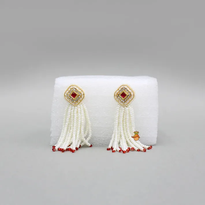 Discount Red Choker Necklace And Earrings With Elegant Embellishments Jewellery