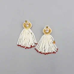 Discount Red Choker Necklace And Earrings With Elegant Embellishments Jewellery