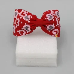 Discount Red Cute Sweet Heart Embroidered Hair Band Hair Accessories | Hair Bands
